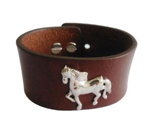 Buy Silver Horse Leather Wrist Band only at Rs. 2500