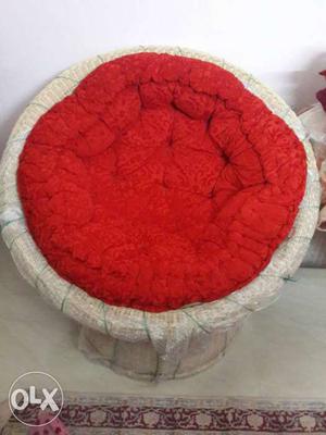 Cane Chair with Red cushion