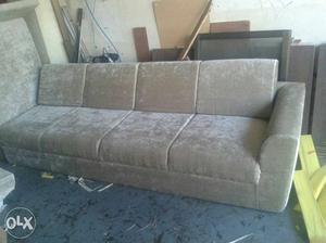 Grey Velvet 4 Seat Sofa