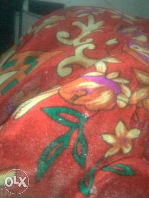 Red And Green Floral Blanket