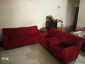 Red colour Sofa Set almost new