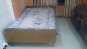 Teak wooden bed 4x6 and mattress for sale