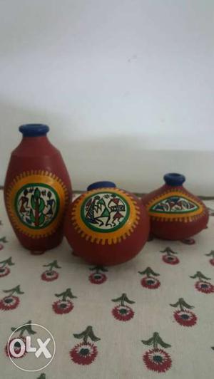 Three Brown Vase