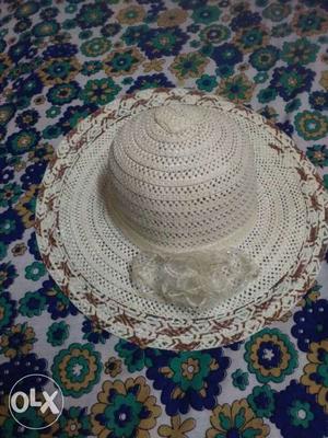 White And Brown Sun Hat