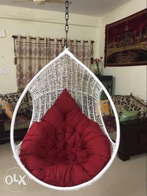 White Wicker Hanging Egg Chair