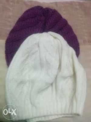 2 perfectly tight woolen beanies | size - M