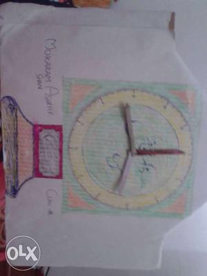 A hand made wall clock made bu mukram ashraf