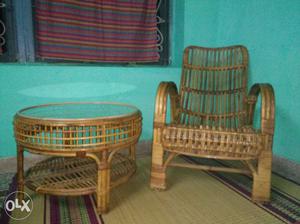Bamboo table and bamboo chair in good condition