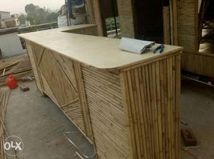Beige Wooden L Shape Desk