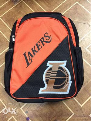 Black And Orange Lakers Backpack