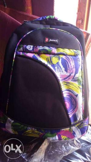 Black White Yellow And Purple Backpack