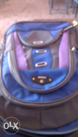 Blue Brown And Pink Backpack