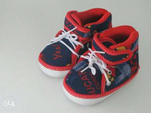 Brand New Red & Blue colored Baby shoes