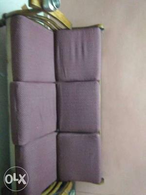 Brown Fabric 3-seat Sofa
