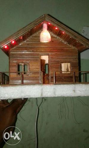 Brown Wooden Table Lamp House