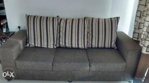 Fabric sofa 3+1+1, golden brown color, less than