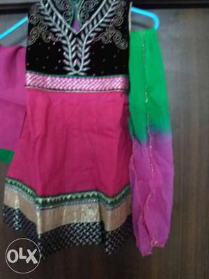 New Black Pink And Green salwar for baby girl. Size 20