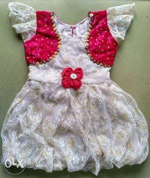 New, Unused. Party wear baby frocks Cotton smooth net