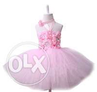 Pink Flowery Birthday Tutu Dress for Baby Girls