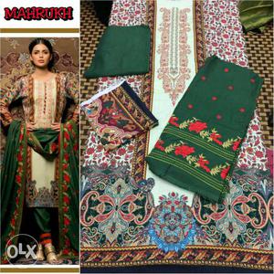 Pure lawn cotton with embroidery