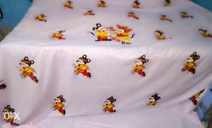 Red And White Mickey Mouse Printed Sheet