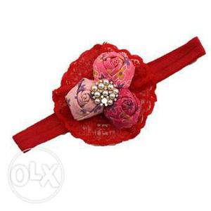 Red Party Wear Headband for Baby Girls