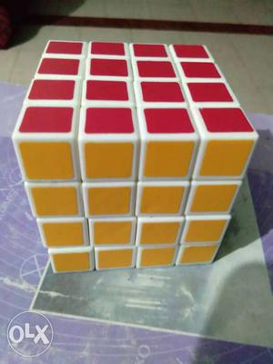 Red, White And Yellow Rubik's Cube