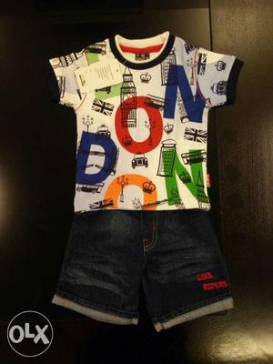 T-shirt and shorts set. Brand new with box. Size: