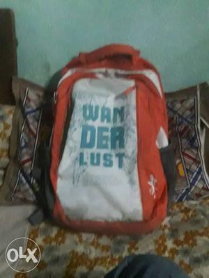 White, Green And Orange Wanderlast Backpack