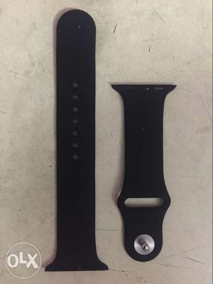 Apple watch black silicon band for 42 mm watch.