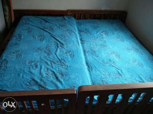 2 Teak cots with mattress