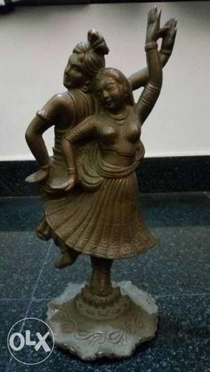 Antique dancing radha Krishna figurine,12 inch