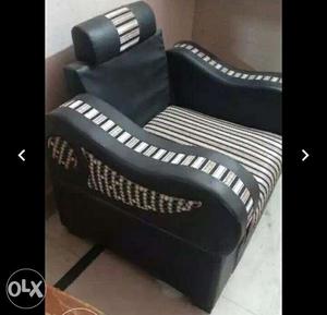 Black And Gray Cushion Armchair
