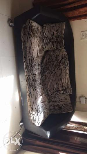 Brown And Black Zebra Print 3-seats Sofa