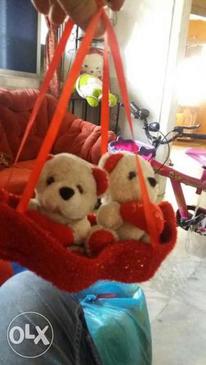 Couple hanging teddy bear...