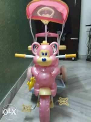 Girl's Pink Bear Themed Push Trike