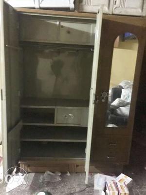 Heavy iron almirah with many drawers and lockers