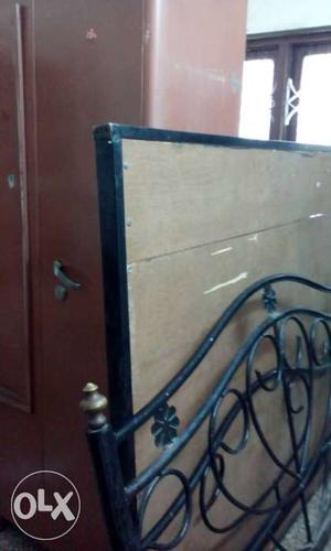 One steel double king size cot and steel wardrobe