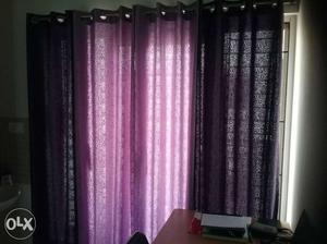 Purple And Black Window Curtain