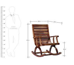 Decor Savvy Pure Rosewood made Strip Designed Rocking chair