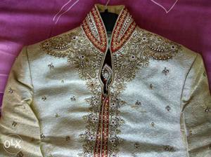 1) Beautiful Wedding Sherwani in cream color top
