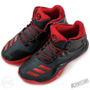 Black and red Rose adidas shoes No. 10