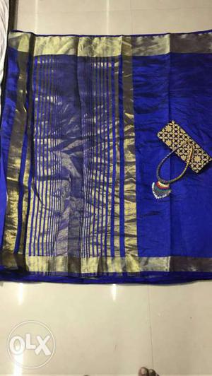 Blue And Silver Textile