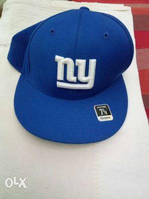 Blue And White New York Cap