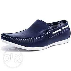 Blue Leather Penny Loafer