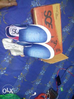 Blue Sce Low Top Sneakers With Box