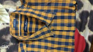 Blue and yellow stripes shirt..good looking