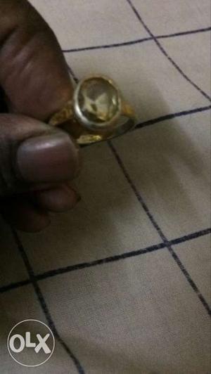 Gold plated pukhraj ring for sale
