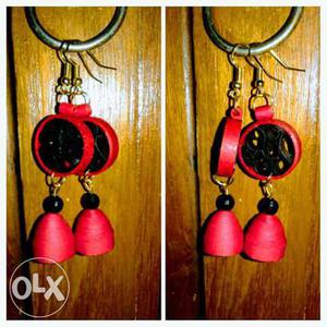 Quilling Earrings...Red & Black