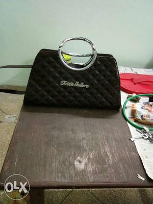 Quilted Black Leather Handbag